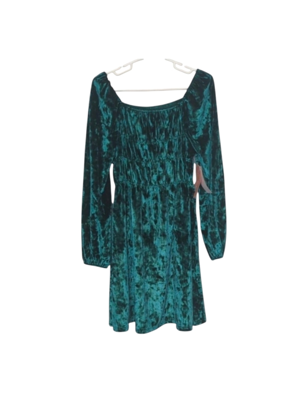 btween Green Crushed Velour Holiday Dress